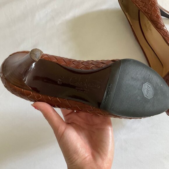 COLE HAAN Woven Leather Heels - Picture 4 of 6